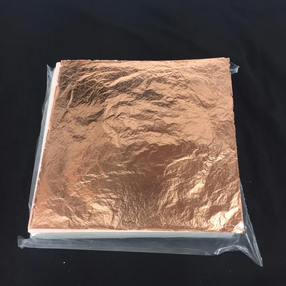 

High Quality Genuine Copper Leaf with inter paper for Gilding and Craft Decoration 16x16 cm and 14x14 cm