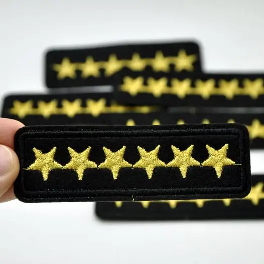 

1Pcs Star Military Rank Embroidered Patch for Clothing Iron on Sew Applique Cute Patch Fabric Badge DIY Apparel Accessories