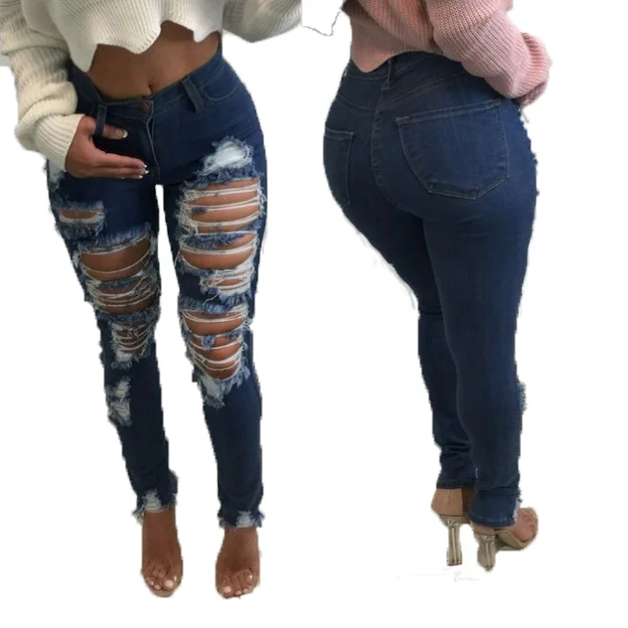 Летние модные джинсы, женские сексуальные рваные джинсы с большими дырками, джинсы для женщин, узкие брюки, джинсы для женщин, брюки