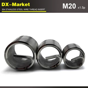 

m20*1.5D *1.5P , 20pcs , ss304 fine thread inserts , 304 auto car tool wire thread insert , stainless steel screw insert