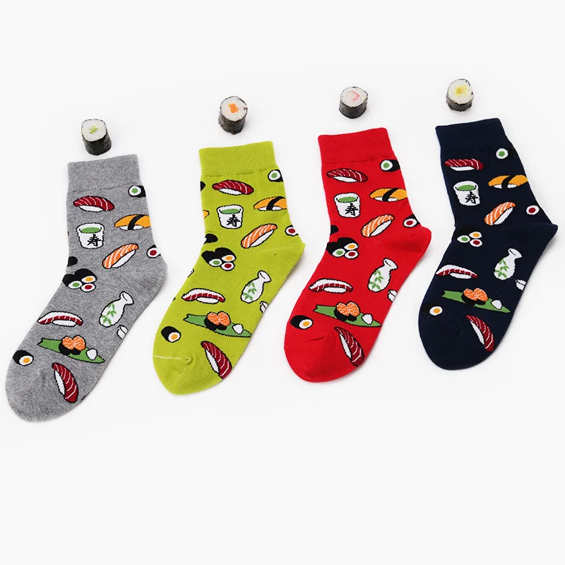 [COSPLACOOL] Смешные носки Харадзюку суши/ананас/гамбургер/Чили креативные носки женские Мультяшные счастливые милые носки Calcetines Mujer