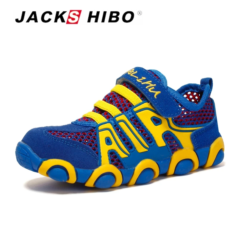 

JACKSHIBO Child Summer Sneakers Kids Mesh Shoes Breathable Vamp Kids Safe Footwear Light Weight Toddler Outdoor Running Sneakers