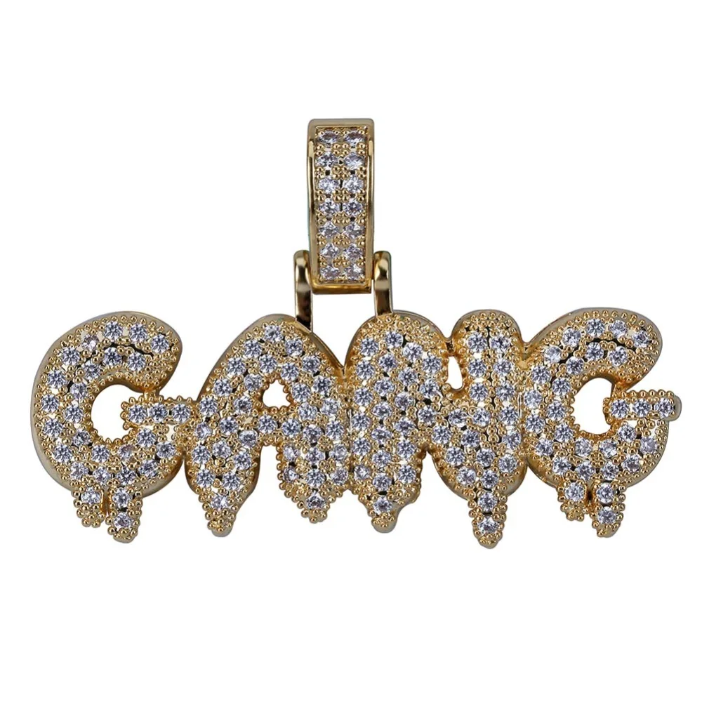 TOPGRILLZ ожерелье с кулоном из Кубического циркония с буквами в виде пузырьков для мужчин и женщин в стиле хип-хоп золотого и серебряного цвета CZ ожерелье Подарки