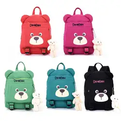 Милый детский рюкзак холст школьный 3D мультфильм медведь животное сумка Повседневный Рюкзак