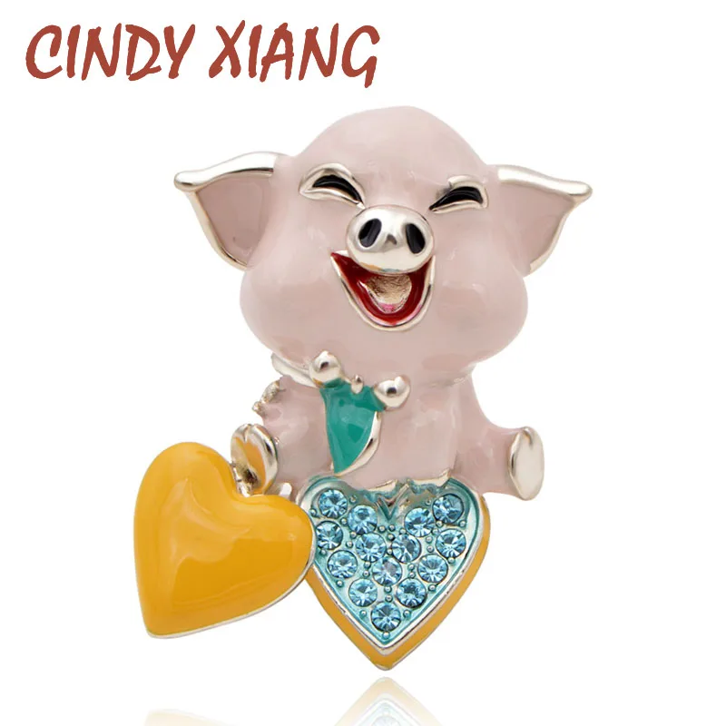 Женские броши CINDY XIANG 3 цвета на выбор Милая Маленькая свинья модная китайская год