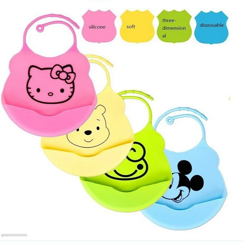 

new design Baby bibs waterproof silicone feeding baby saliva towel wholesale newborn cartoon waterproof aprons Baby Bibs