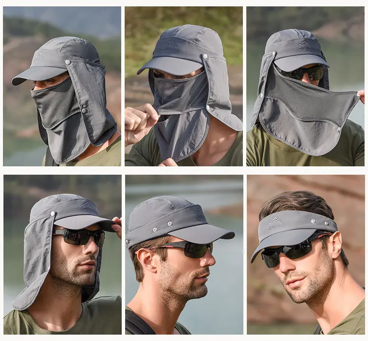 wide brim hat with neck cover