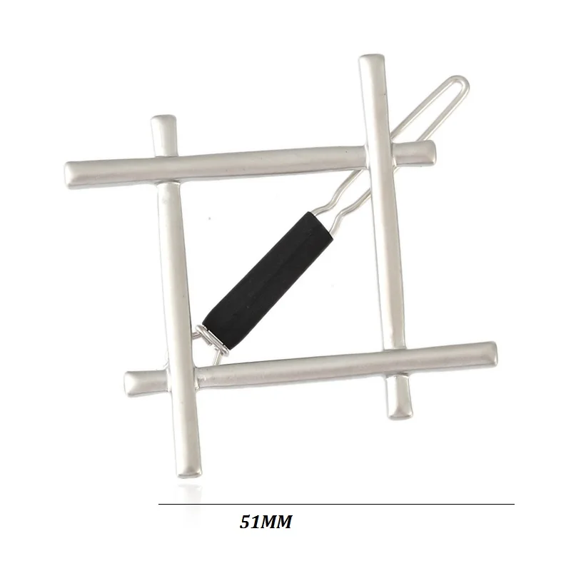 Shuangshuo 4 ряда крест гребень для волос женские украшения для волос квадратные заколки для волос для девочек красивые геометрические заколки для волос заколка для волос bijoux - Окраска металла: FJ047(matte silver)