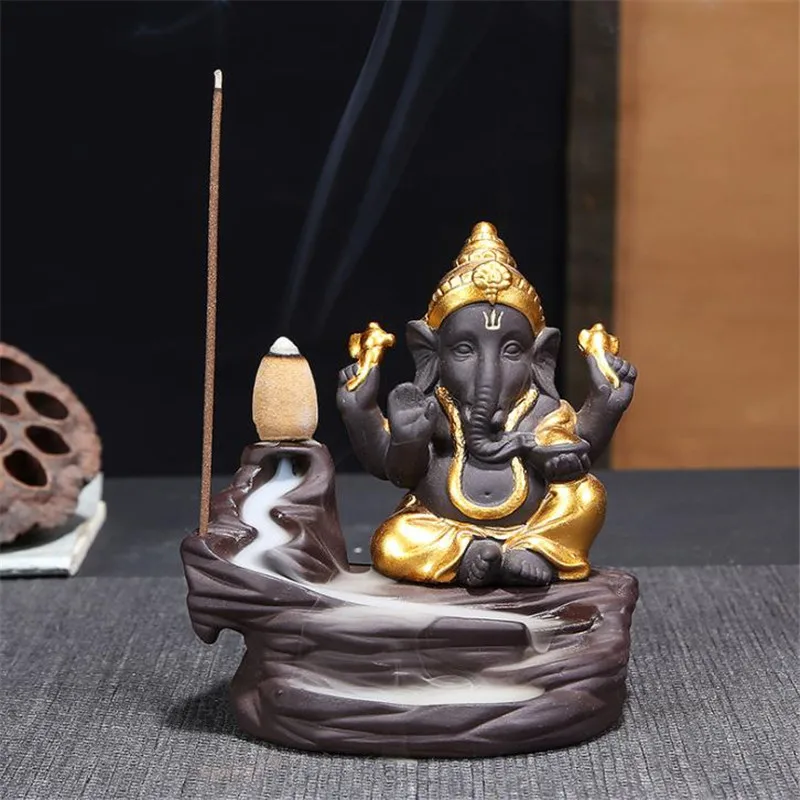 Ganesha курильница для благовоний горелка Бог слон благоприятный и символ успеха водопад курильница домашний декор+ 20 шт Бесплатные конусы