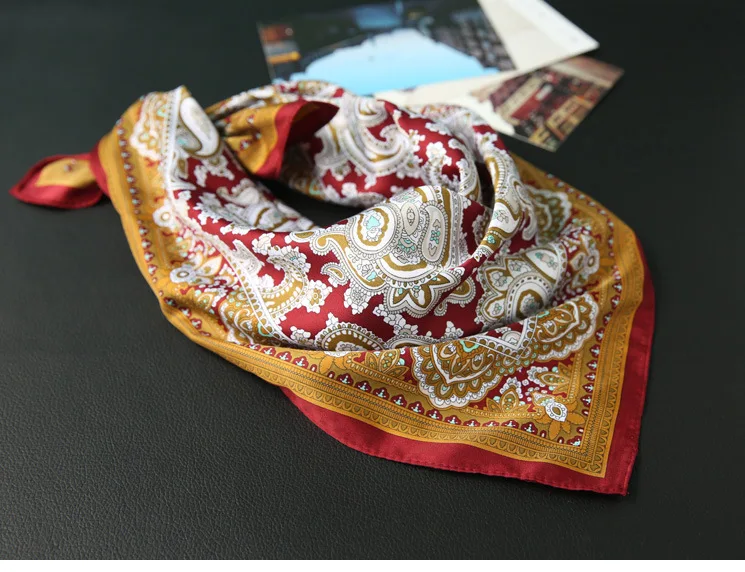 Paisley Neckerchief Floral Scarf For Men Women Wrap 50*50cm Square Scarves Women Mens Wraps Polyester Printed Shawl Wraps Stole mens designer scarf