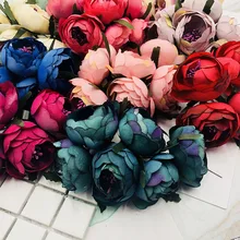 

30 Pcs Mini Tea Rose Bud Artificial Flowers For Wedding Home Decoration Jewelry Accessories Fleurs Scrapbooking DIYCraft Supplie