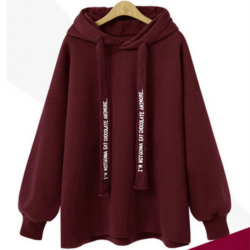 

MYDC Casual Hoodies Sweatshirt Women Harajuku Hooded Hoody Letter Oversize Hoodie Kpop Loose Pullover Thick Warm Tracksuit