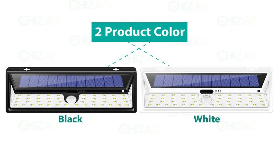 Modos à Prova Luz de Parede Chizao Energia Solar Pir Sensor Movimento Lâmpadas Três Dwaterproof Água Lâmpada Luzes Rua Jardim Segurança 54 Led 16 Chizao 54 led luz de parede energia