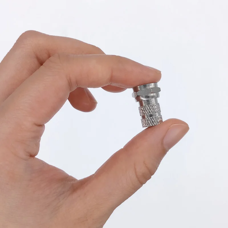 75-5 F Type Coaxial Cable Connector Plugs Brass materials singnal Line connectors F connector 10 Pcs wiring cable connectors wire connectors rf connector adapter