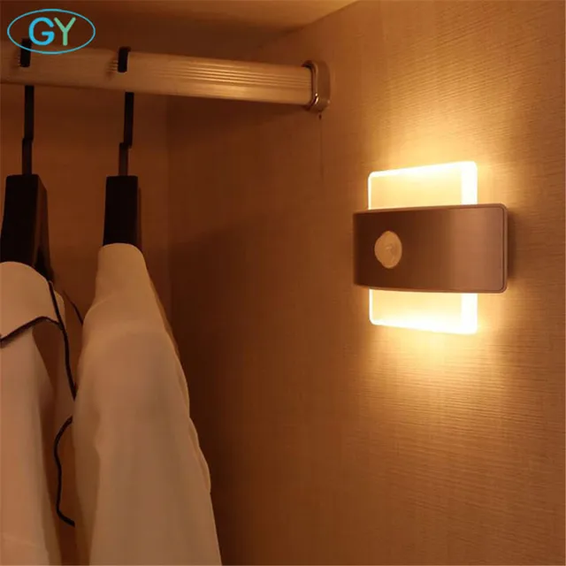 LED closet light, 2W LED PIR motion sensor wardrobe lighting, aluminum