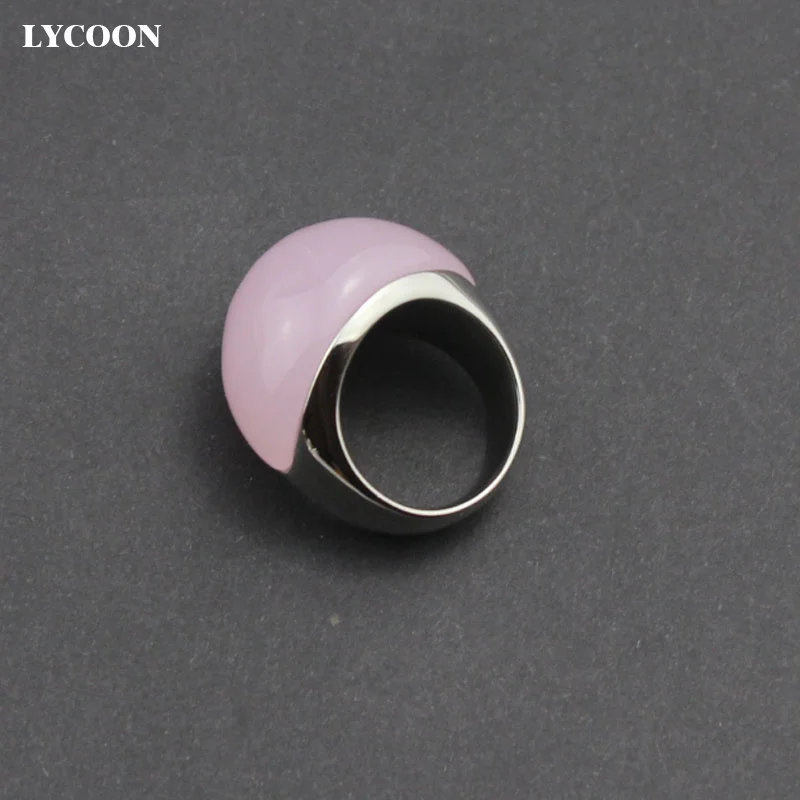 Женское кольцо в виде кошачьих глаз LYCOON из нержавеющей стали 316L с розовым опалом