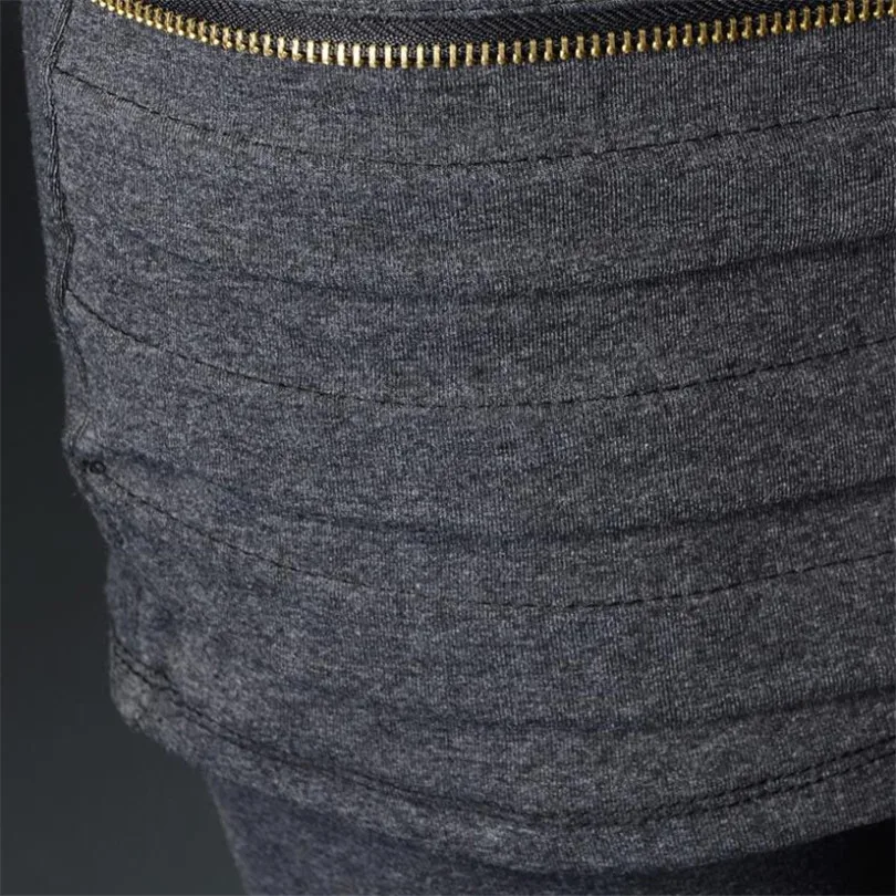 VISNXGI,, серые, черные сексуальные обтягивающие Стрейчевые легинсы с молнией, мини юбки, модные женские леггинсы из двух частей