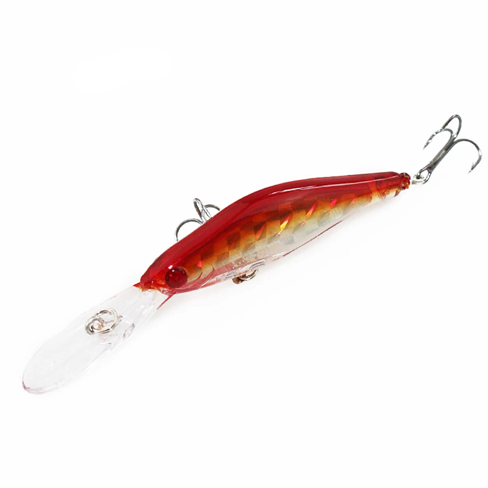1 unids 9,5 cm 7g Wobblers Pesca 3D ojos Minnow Señuelos de Pesca nadar manivela cebo señuelos artificiales 6 gancho