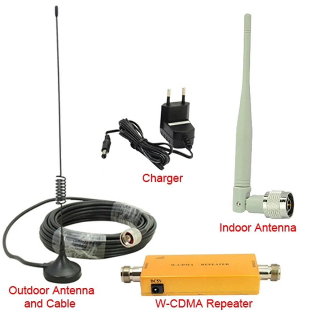 

W-CMDA Booster Multi Purpose With Antenna Power Adapter Umts Indoor Signal Amplifier Mobile Phone 2100MHZ 3G Portable Repeater