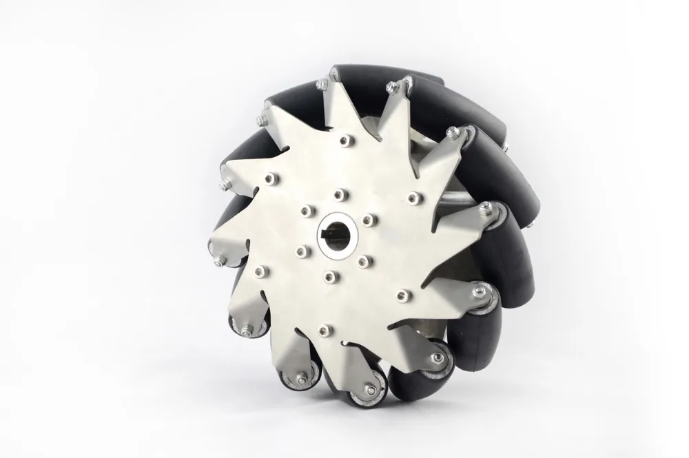 4pcs/Set More Than 150Kg Load 8 Inch Mecanum Wheel 203mm Omni Stainless Steel Wheel (2 Left 2 Right) DIY Smart Car