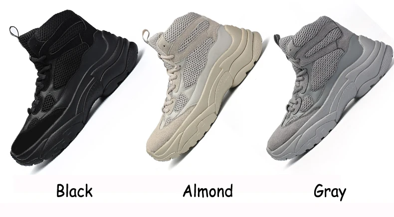 Men's Trainers Chunky Sneakers Dad Shoes High Platform Black Shoes Mens Sneakers Mesh Footwear Men Platform Sneakers High Top basketball shoes (3)