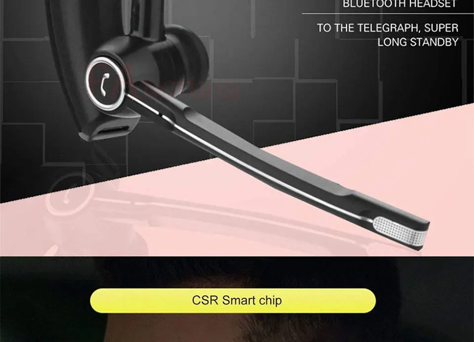 Business Bluetooth Car Earpiece Hands Free with mic ear-hook Earphone Headset Sadoun.com