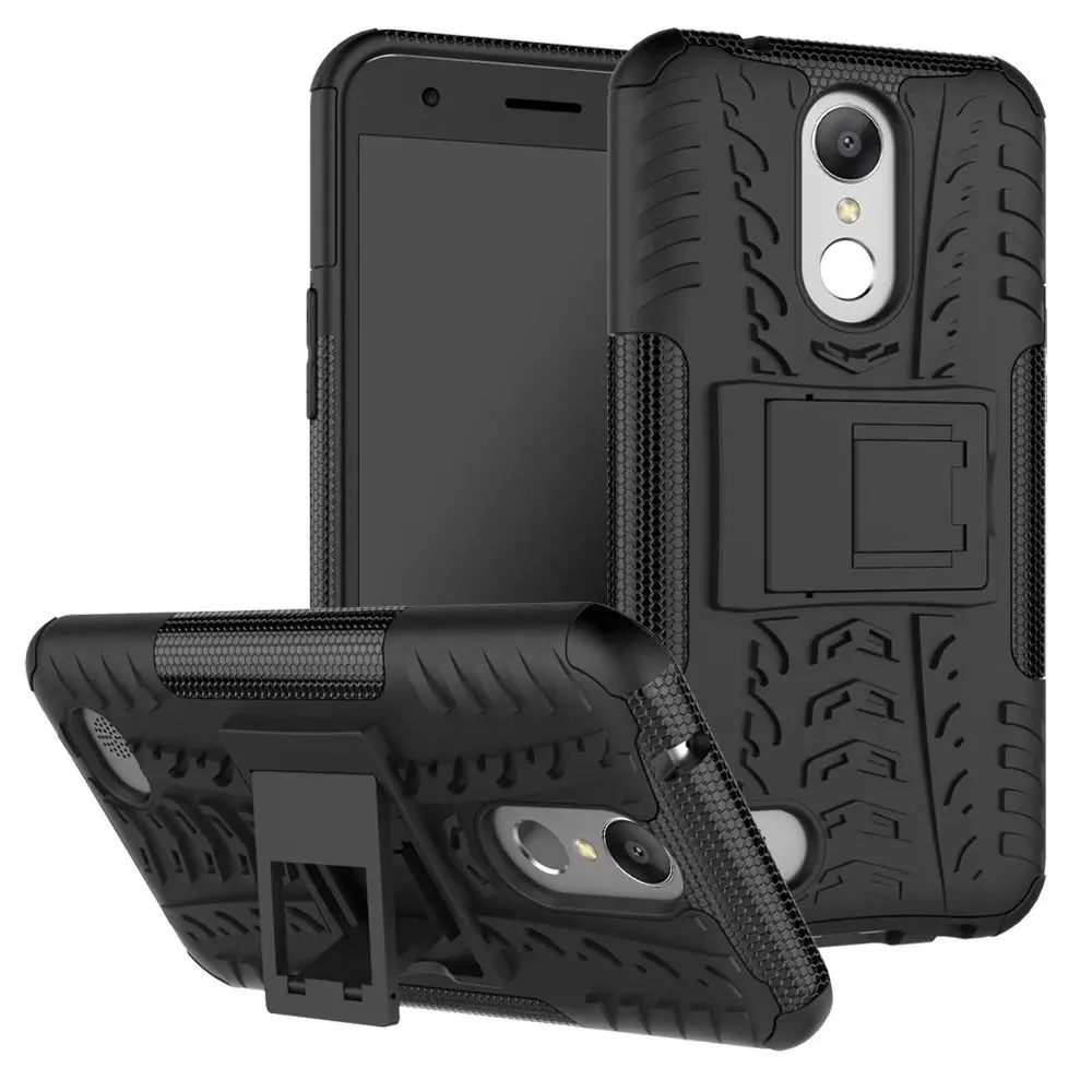 Для LG LV5 K10 2017 PC + Силиконовый 3D нескользящий сверхпрочный ударопрочный жесткий