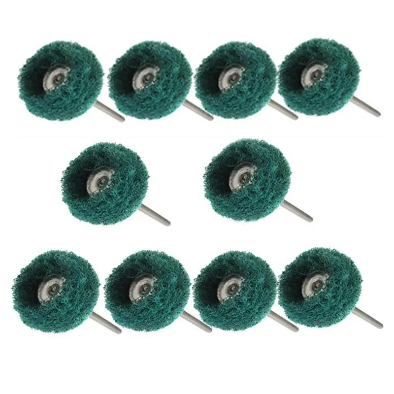 BMBY-10Pcs полировка колеса полировщик абразивная нейлоновая Шлифовальная головка для роторного, зеленого цвета