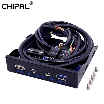 

10pcs 20Pin 4 Port USB 2.0 USB 3.0 Hub PC Front Panel HD Audio3.5mm Earphone Jack Mic Interface for Desktop 3.5 Inch Floppy Bay