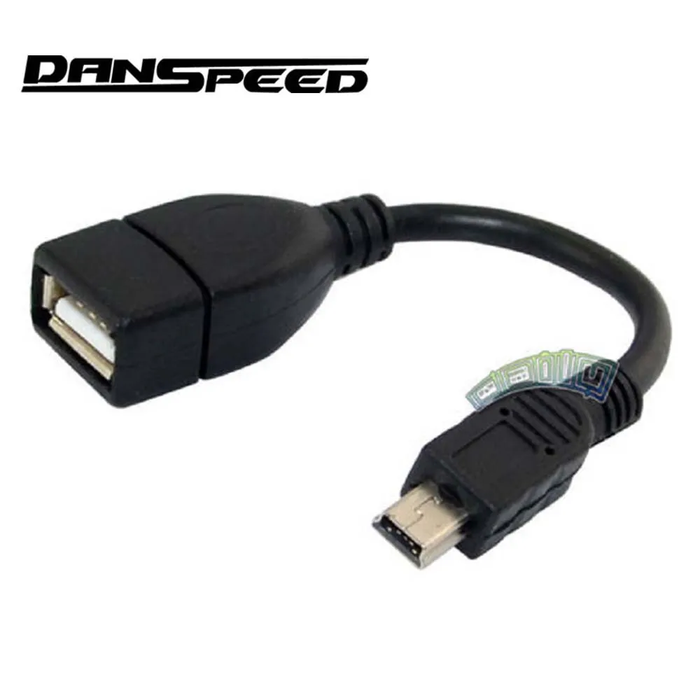 

DANSPEED New USB 2.0 A Female Plug to Mini B Male 5Pin OTG Host Extension Cable Cord 10cm