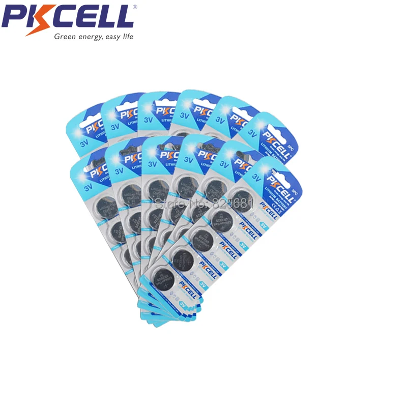 

75Pcs 15Card PKCELL CR2325 lithium battery cr 2325 3v 190mAh Lithium Button Coin Battery for watches calculator flashlights