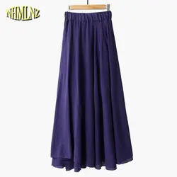 2019 новый стиль летние однотонные студенческие юбки женские с высокой талией свободные юбки A-Line Женская плиссированная юбка Saias Feminino DAN170