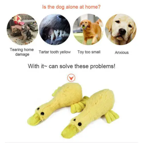 

2019 NEW Funny Pet Puppy Dog Toys Chew Squeaker Squeaky Plush Duck Creative Plush Vocal Duck Dog Toy