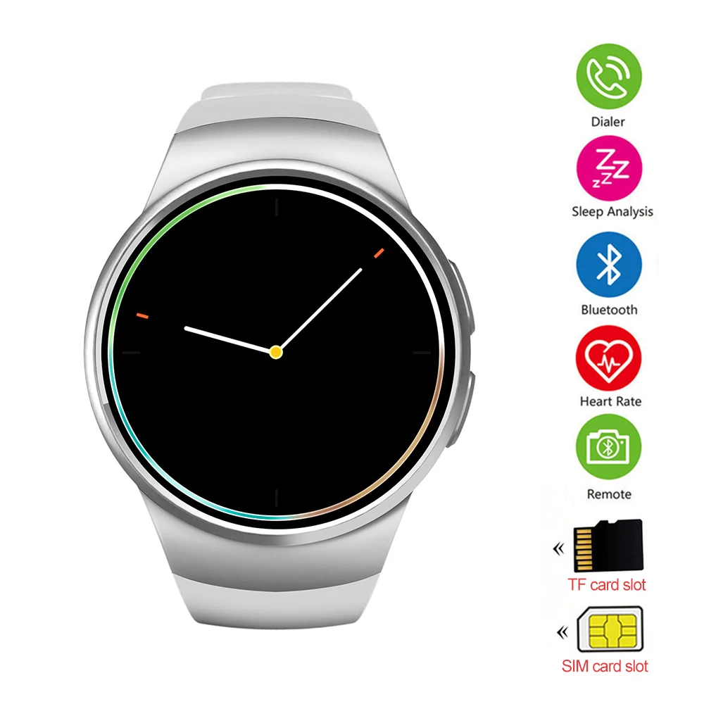 

Smart Watch KW18 Heart Rate Sleep Monitoring fitness Tracker Bracelet Support SIM TF Card Mobile Phone Call Watch Silver