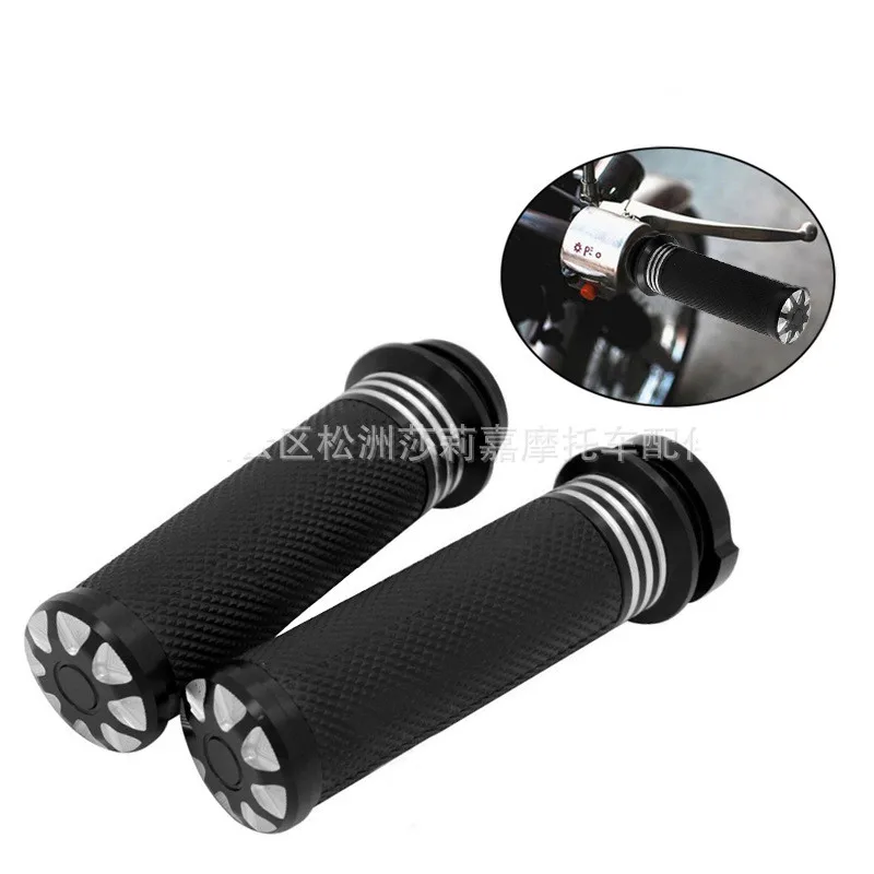 25 мм левый и правый профессиональные части черный классический резиновый CNC moto rcycle ручка бар ручки винтажные мото руль для harley grip
