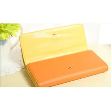 Модный оранжевый женский кошелек из искусственной кожи, прочный держатель для кредитных карт, билетов, ID карт, наличных денег, Повседневная многофункциональная сумка-Органайзер, хит цвета