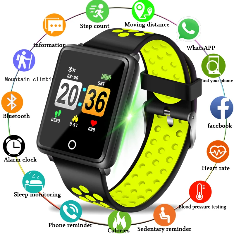 

LIGE 2019 New Smart Watch Men Women Heart rate blood pressure monitor Date watch branded Watches Men Smart bracelet band Relogio