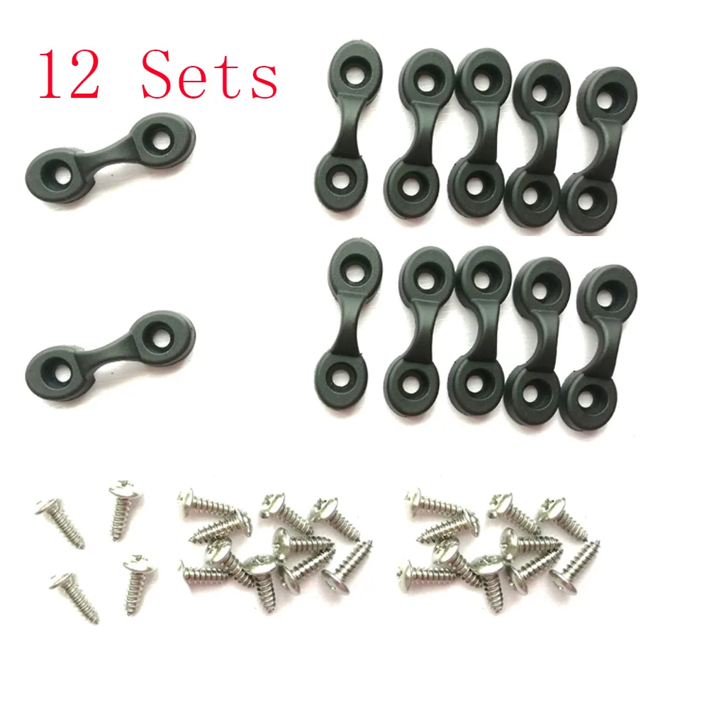 

12PC Canoe Marine Boat Kayak Pad Strap Eye Deck Loop Tie Downs Nylon Bungee Pad Eye with Screws