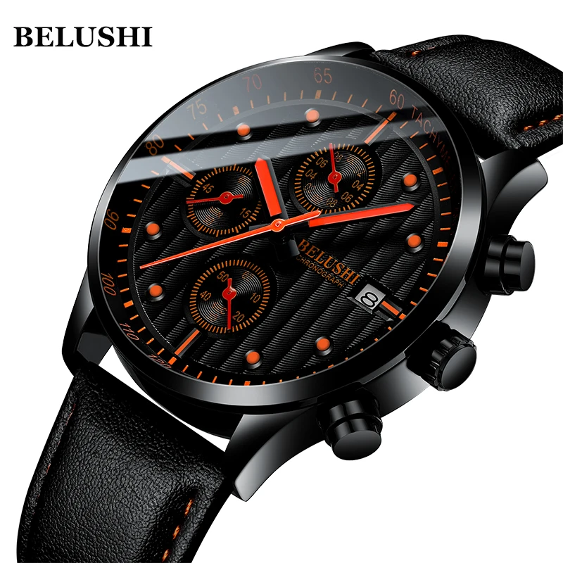 

Top Brand Luxury Men Watches Military Quartz Watch Male Date Leather Waterproof Sport Chronograph Watch Men Relogio Masculino