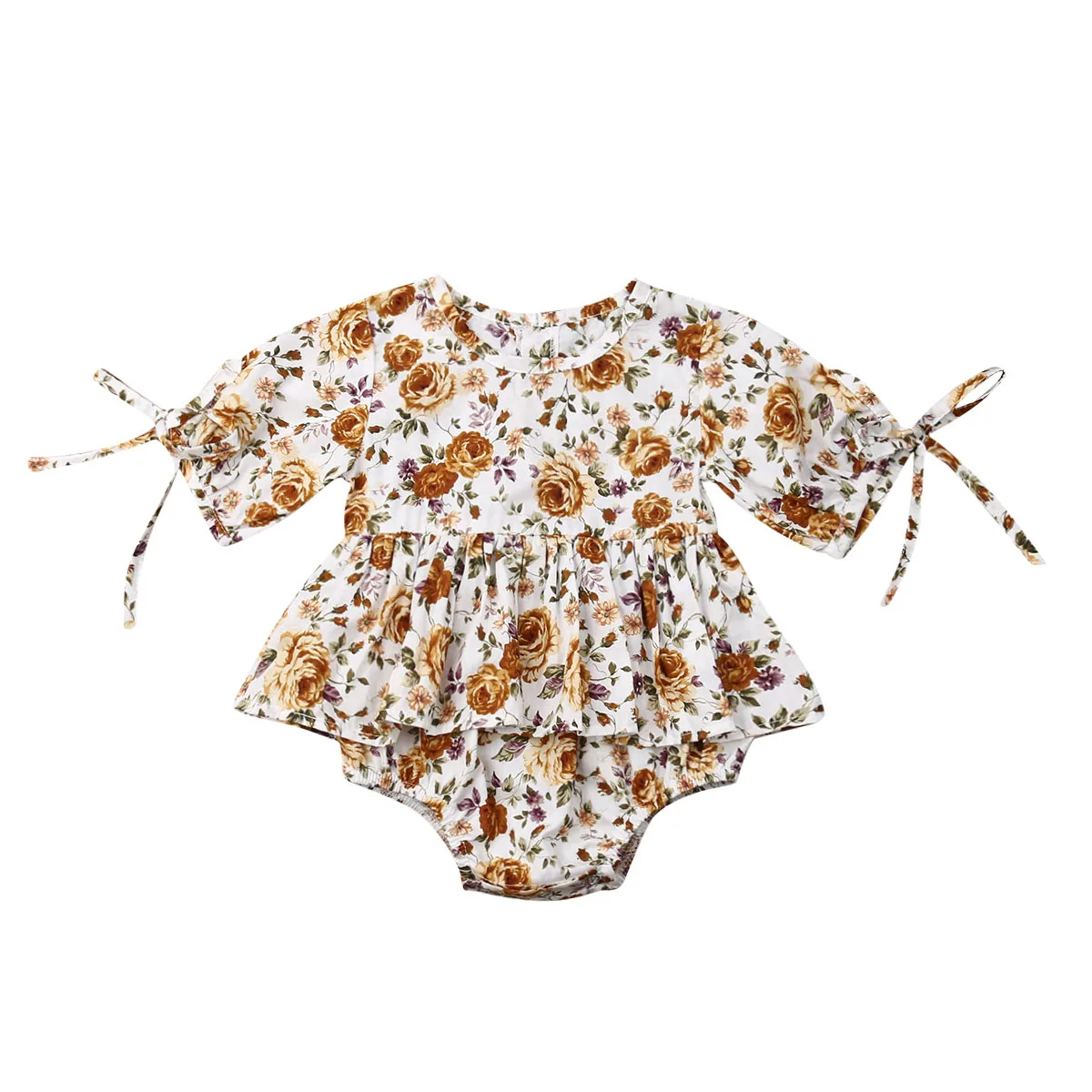 

2019 Cute Newborn Infant Baby Girl Floral Rompers Jumpsuit Flower Tutu Romperdress Boho Holiday Clothes Summer Outfit 0-24M
