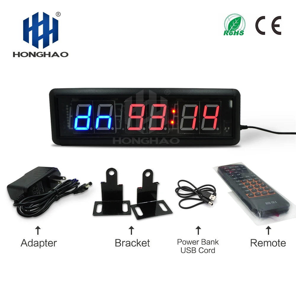 Fitness Workout Crossfit Time Clock Remote Control Multifunctional for Home Gym 