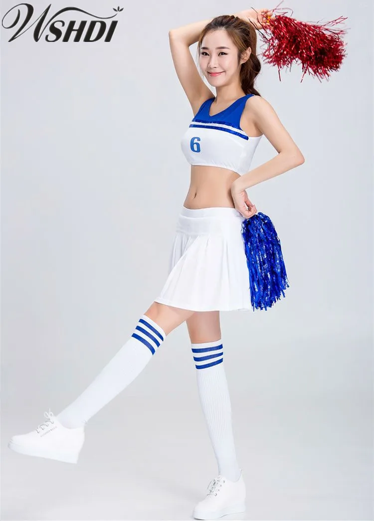 Sexy Hoge School Cheerleader Kostuum Vrouwen sportkleding aerobics dans