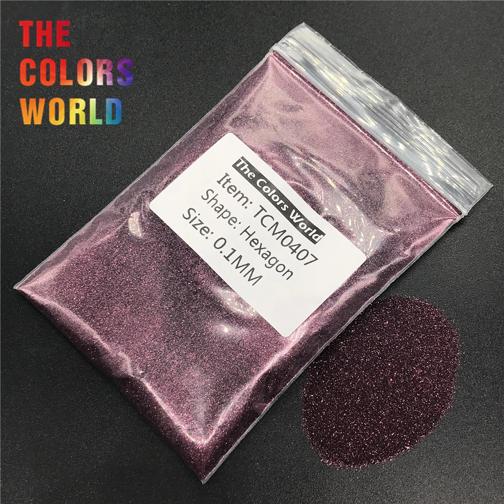 TCM0407 темно-красновато-фиолетовый цвет металлический блеск Шестигранная форма блеск для ногтей художественное украшение макияж блеск для рукоделия