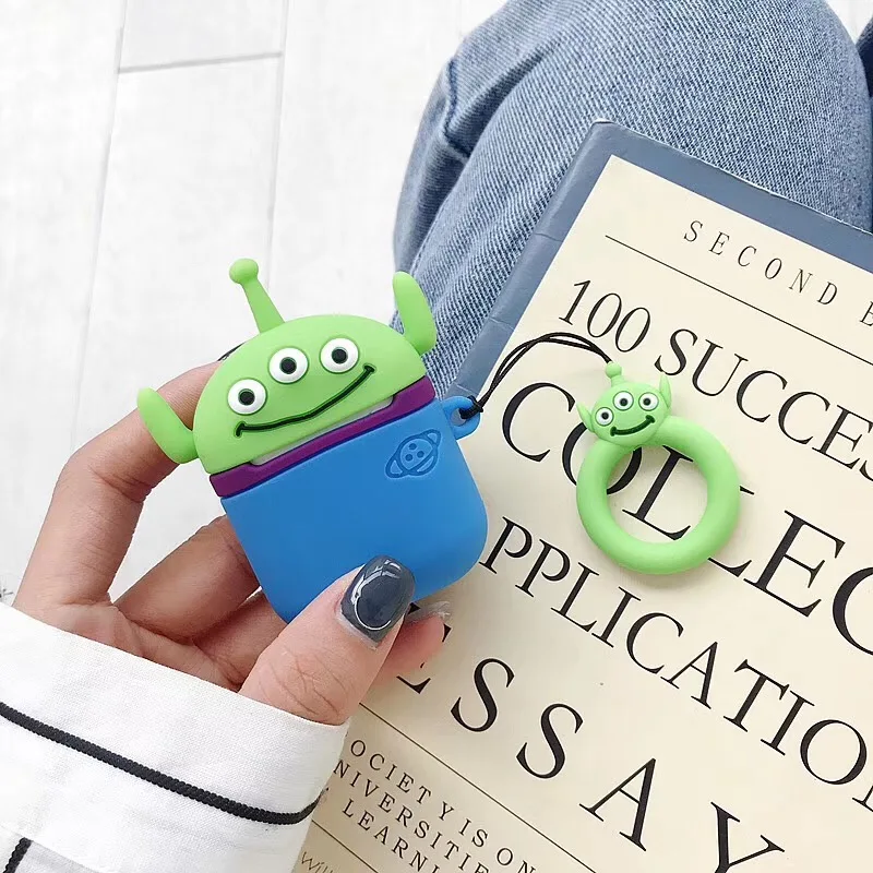 Мультяшный инопланетянин для Airpods Generation 1 и 2 сумка наушников Toy Story силиконовый