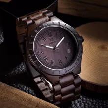 Uwood Black Solid Sandal Mens Wood Watch Wooden Watch Classy relogio masculino