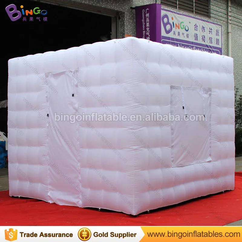  Free Delivery all white inflatable photo booth tent type 3X3X2.4 Meters LED lighting blow up cube p