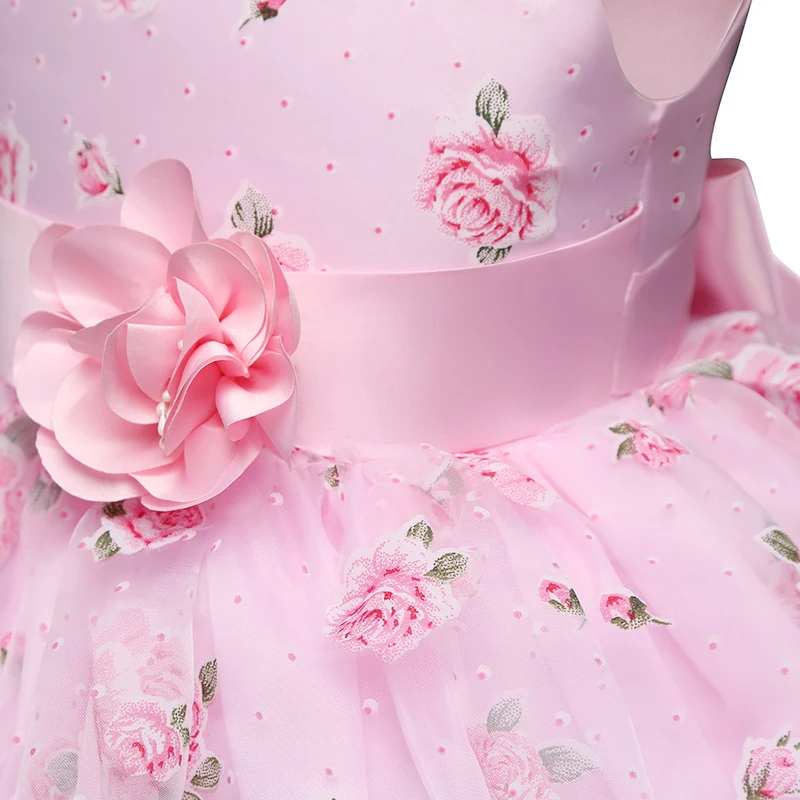 Платье для маленьких девочек; платье с цветочным узором для свадебной вечеринки; нарядное рождественское платье принцессы для подростков; детская одежда для девочек