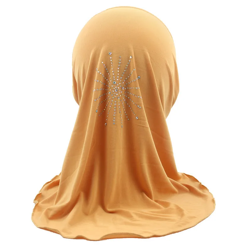 Мусульманские красивые хиджабы для девочек, Исламские шали, красивые шали, простой стиль, около 45 см, для девочек от 2 до 7 лет