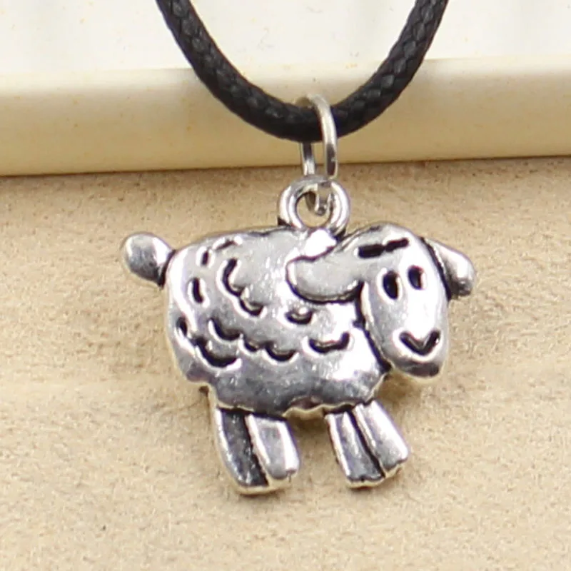 New Durable Black Faux Leather Sheep Cord Choker Charm DIY Necklace Pendant Retro Boho Tibetan Silver Color | Украшения и