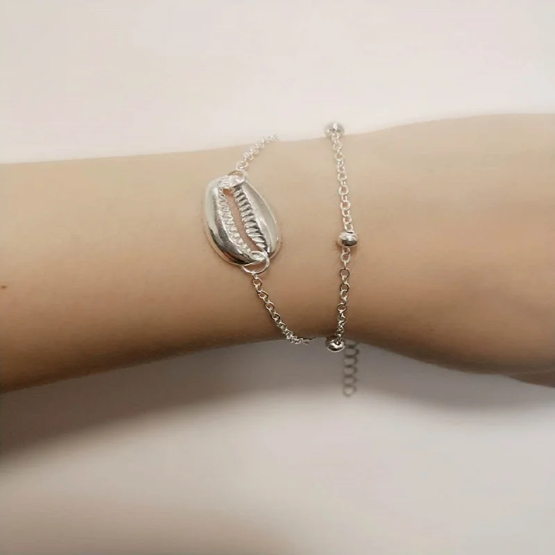 

2019 Bohemian Cowrie Shell Jewelry Bracelets Anklets for Women Delicate Boho Satellite Beads Conch Easy Match Handmade Bracelet
